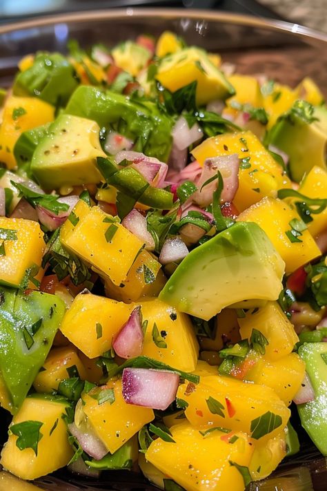 Mango Salsa is a delicious and nutritious choice for any mealtime! 🥭🌶️ Made with ripe mangoes, fresh vegetables, and a hint of lime, this salsa is a delightful blend of sweet and tangy flavors with a refreshing crunch. Quick to prepare and bursting with wholesome goodness, Mango Salsa is perfect for a refreshing snack or as a vibrant topping for your favorite dishes. 😋🌿 #MangoSalsa #HealthyEating #DeliciousSnacks #FreshFlavors #TropicalTaste #QuickRecipes #FlavorfulBites Mango Dinner, Mexican Mango, Party Monster, Refreshing Snacks, Summer Foods, Dinner Party Themes, Mango Salsa, Dinner Themes, Fresh Vegetables