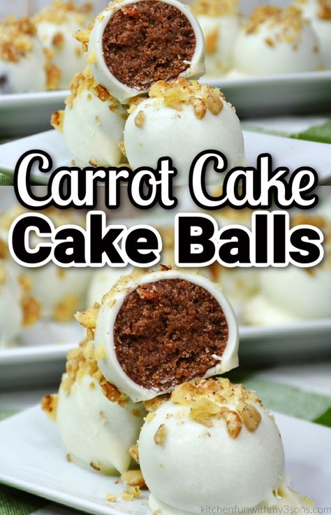 Maybe you have had a cake ball from Starbucks or enjoyed one you have made yourself. Either way, cake balls are super fun and tasty to enjoy. This Carrot Cake Balls recipe is so good and you will love making them so much that you will want to make a hundred of these. Carrot Cake Cream Cheese Frosting, Carrot Cake Cream Cheese, Cake Balls Recipe, Carrot Cake Balls, Cake Cream Cheese Frosting, Carrot Cake Ingredients, Bourbon Cake, Cake Ball Recipes, Cream Cheese Frosting Cake