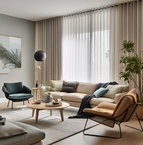 🛋️Elevate your living spaces with curtains and upholstery crafted for everyday living, providing a calm and inviting ambiance. Choose JOTEX for a home that embodies the functional serenity of Japandi.🌌 #JotexFabrics #InspiredFabrics #JapandiInteriors #FunctionalComfort #NaturalMaterials #HomeSanctuary Japandi Living Room Curtain, Scandinavian Blinds Living Room, Japandi Style Curtains, Scandinavian Interior Curtains, Japandi Curtains Living Room, Japandi Curtain Ideas, Curtain Japandi, Japandi Curtains, Japandi Condo