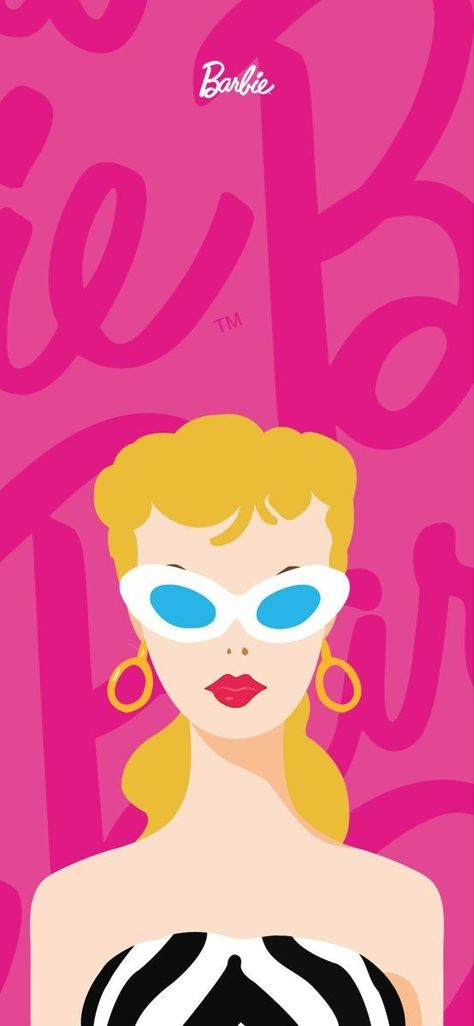 Vintage Barbie Aesthetic Wallpaper, Barbie Art Print, Barbie Home Screen, Barbie Illustration Art, Barbie Movie Background, Aesthetic Barbie Wallpaper, Barbie Iphone Wallpaper, Barbie Graphic Design, Barbie Pop Art