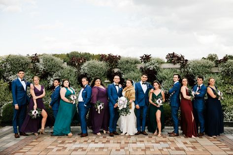 Jewel Toned Bridal Party, Jewel Tone Wedding Mens Attire, Groomsmen Jewel Tone, Jewel Tone Wedding Suit, Jewel Tone Wedding Groom, Jewel Tone Wedding Groomsmen, Jewel Tone Groomsmen Attire, Imbolc Wedding, Jewel Tone Suit