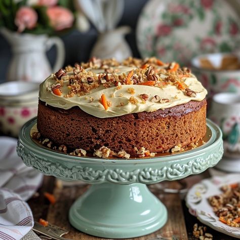 Carrot Cake Delight: A #delicious carrot cake topped with #creamy frosting and #walnuts, presented on a #stylish cake stand. #baking #sweets #foodphotography #edibleart #foodie ⬇️ Download and 📝 Prompt 👉 https://stockcake.com/i/carrot-cake-delight_631382_851566 Walnut Carrot Cake, Carrot Walnut Cake, Carrot Cake Topping, Carrot And Walnut Cake, Stylish Cake, Creamy Frosting, Walnut Cake, Baking Sweets, Edible Art