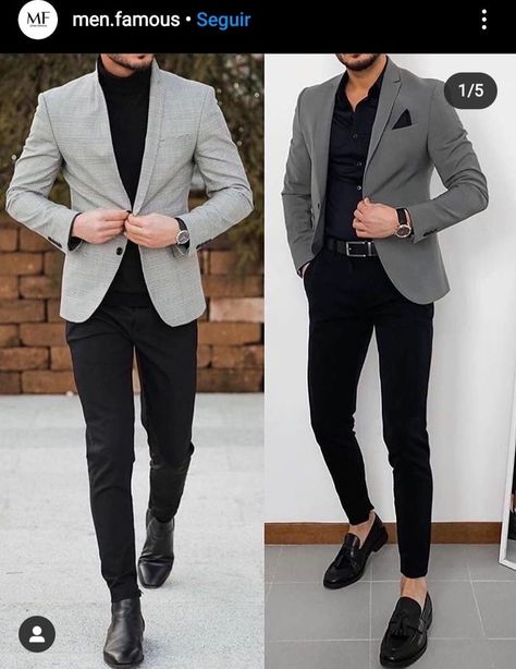 Grey Blazer Outfit Men Casual, Mens Blazer Styles Classy, Blazer Outfit With Jeans, Grey Blazer Outfit Men, Men Blazer Outfit, Black Blazer Outfit Ideas, Black Blazer Outfits, Blazers Outfits, Grey Blazer Outfit