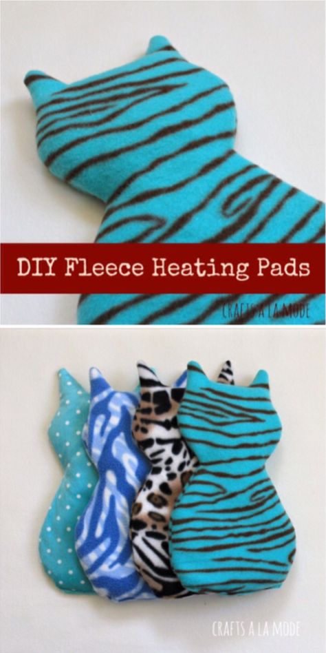 'DIY Fleece Heating Pads...!' (via Hometalk) Homemade Heating Pad Easy, Diy Warming Pad, Animal Heating Pad Diy, Cat Heating Pad Pattern, Heating Pad Sewing Pattern, Diy Hot Packs Heating Pads, Rice Heating Pad Diy How To Make, Rice Filled Heating Pads Diy, Small Fleece Projects