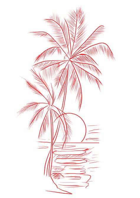 Palm Tree Side Tattoo, Large Palm Tree Tattoo, Palm Tree Tattoo Stencil Outline, Palm Tree Tattoo Stencil, Palm Stencil, Small Black Tattoos, Shen Long Tattoo, Chest Tattoo Stencils, Tattoo Sleeve Filler