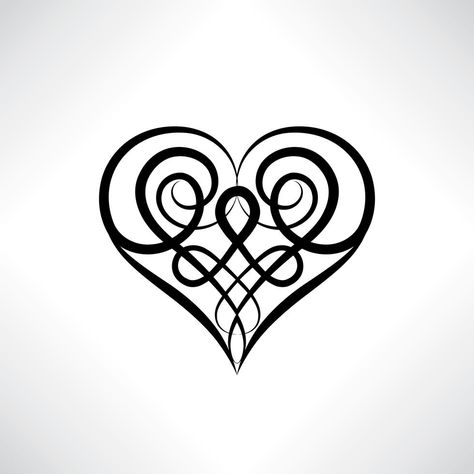 Heart symbol. Love sign. Save date amulet. Ancient Celtic style Celtic Knot Drawing, Celtic Ornaments, Celtic Symbol, Knot Tattoo, Celtic Tattoo, Celtic Heart, Lace Art, Tattoos Skull, Celtic Tree Of Life