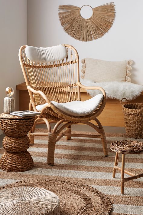 Salon Suites, Balcony Furniture, Japandi Style, Apartment Decor Inspiration, Wicker Furniture, Shop The Look, Dream House Decor, Wicker Chair, My New Room