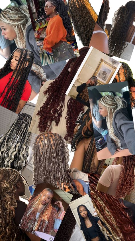 Black Girl Twists and Braids College This took some time to choose which braid I thought really stuck out to me and sorry I only put 1 or 2 twists in this collage 😅 But still I hope you love it enjoy☺️🔫 Braids And Twists, Black Hair Video, Cute Box Braids, Curly Hair Care Routine, Hairstyle Examples, Hairstyles Aesthetic, Cute Hair Colors, Cute Box Braids Hairstyles, Braided Hairstyles For Teens