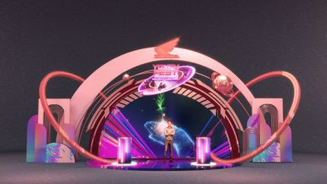 Futuristic Stage Design Ideas, 3d Event Design, Event Arch Design, Event Gate Design Entrance, Gate Event Design, Event Gate Design, Stage Event Design, Stage Design Ideas Creative, Creative Photobooth