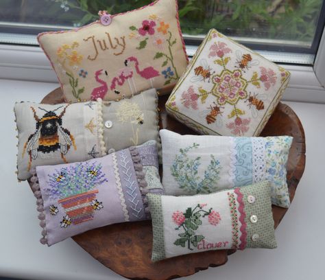 July Cross-stitch Smalls – thecraftycreek Autumn Cross Stitch Patterns, Stitch Pillow, Cross Stitch Pillow, Cross Stitch Christmas Ornaments, Small Cross Stitch, Cross Stitch Love, Cross Stitch Finishing, Cross Stitch Heart, Stitch Christmas