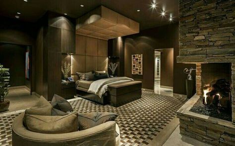 #wattpad #random [This is my first book] I love Mafia books and I love Black + Asian couples but I haven't found a book on wattpad with that combination so I'm writing my own Design Camino, Cozy Bedroom Design, Bedroom Fireplace, Dark Furniture, Luxury Bedroom Master, Elegant Bedroom, Modern Bedroom Design, Design Del Prodotto, Master Bedrooms Decor