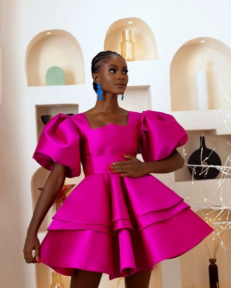 Organdi Styles, Scuba Dress Outfit Classy, Fushia Pink Outfit, Scuba Dress Outfit, Ankara And Cord Lace Combination, London Chic, Dinner Outfit Classy, Elegant Black Women, 2025 Graduation