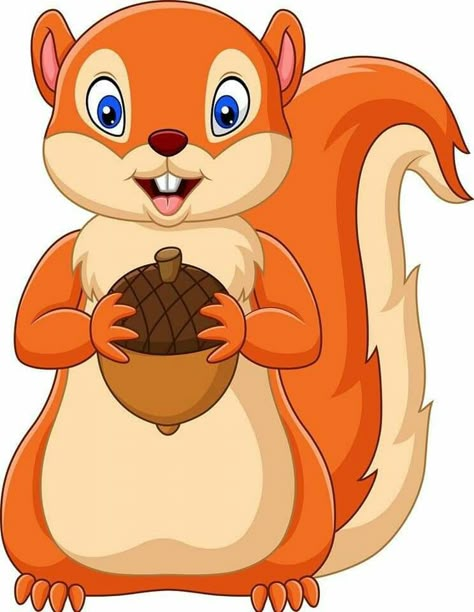 Squirrel Clipart, Cartoon Squirrel, Inkscape Tutorials, Cute Squirrel, Cute Cartoon Animals, Art Drawings For Kids, Animal Clipart, Squirrels, Chipmunks