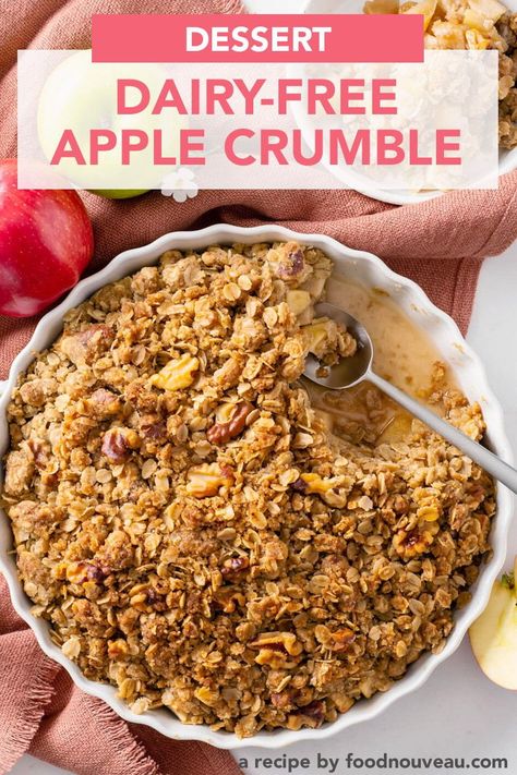 Dairy Free Apple Crumble, Vegan Apple Crumble, Greek Yogurt Flavors, Apple Crumble Recipe, Apple Crisp Recipe, Vegan Apple, Crumble Recipe, Apple Crisp Recipes, Treat Recipes