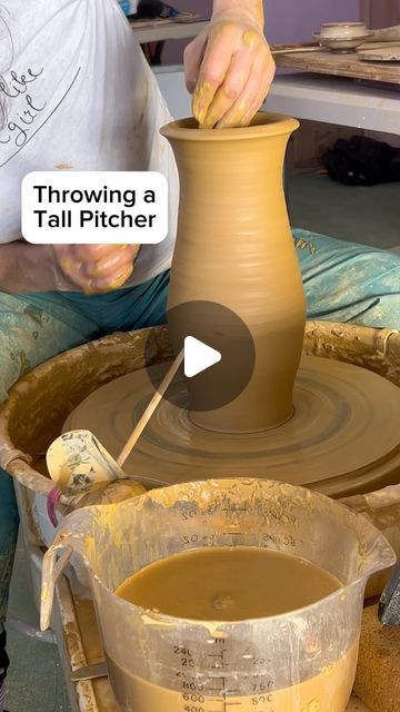 21K views · 1K likes | Amy Palatnick on Instagram: "Someone asked me to post an unedited throwing video, so here’s one from yesterday! these will be tall, darted pitchers à la @sarahwellsrolland . Next I will try some à la @dannymeisinger !  #🥳🤩🙋🏻‍♀️😎🎉  #wheelthrowing #pottery #ceramics #handmade #clay #wheelthrownpottery #wheelthrown  #potterywheel #ceramicartist #pottersofinstagram #stoneware #instapottery #potterystudio #wheelthrownceramics #potter #ceramicstudio #potterylife #potterylove #handmadeceramics #functionalart #ceramicsofinstagram #artist #clayartist #tutorial #amythepotter #womanpotter #femalepotter #throwlikeagirl" Throw Like A Girl, Pitchers Pottery, Wheel Thrown Ceramics, Ceramic Tools, Handmade Ceramics Pottery, Wheel Throwing, Pottery Videos, Clay Vase, Pottery Pitcher