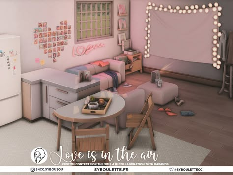 The Sims Resource - Patreon Release - Love Is In The Air (Part 1) Messy Clothes, Vinyl Shelf, Vinyl Player, Sims 4 Cc Furniture, Sims 4 Houses, Ts4 Cc, Cc Finds, The Sims4, Sims 4 Cc