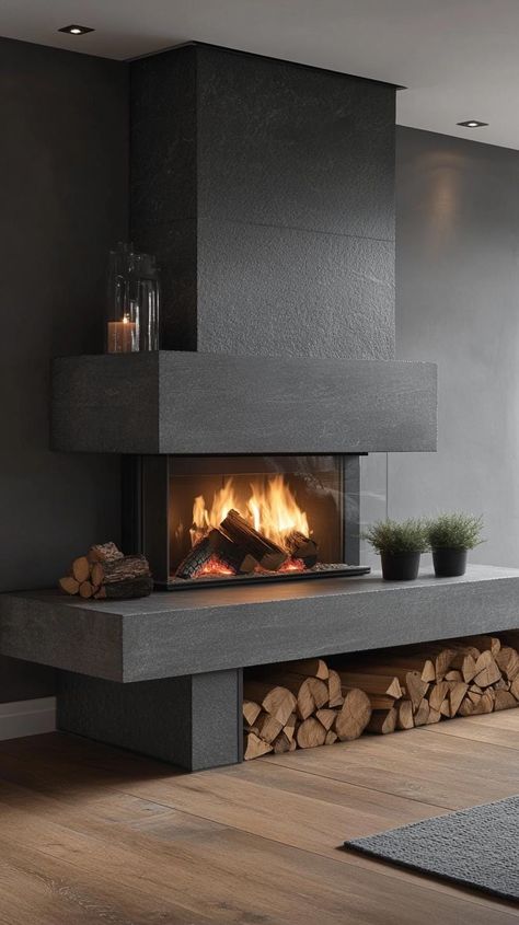 20 Stunning Mid-Century Modern Fireplace Makeover Ideas 36 Mid Century Modern Fireplace Makeover, Modern Fireplace Makeover, Horizontal Fireplace, Tiled Fireplace Wall, Fireplace Makeover Ideas, Mid Century Modern Fireplace, Mid Century Fireplace, Fireplace Makeovers, Fireplace Modern Design