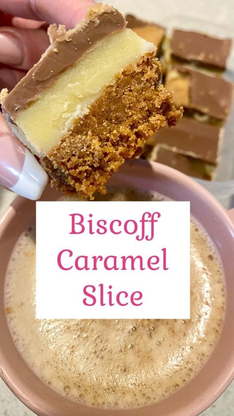 Biscoff Caramel Slice Recipe https://resepmamiku.com/en/biscoff-caramel-slice-livingwellwithsez Biscoff Caramel Slice, Biscoff Caramel, Caramel Slice Recipe, Sweetened Condensed Milk Recipes, Biscoff Recipes, Caramel Ingredients, Caramel Filling, Slice Recipe, Caramel Slice