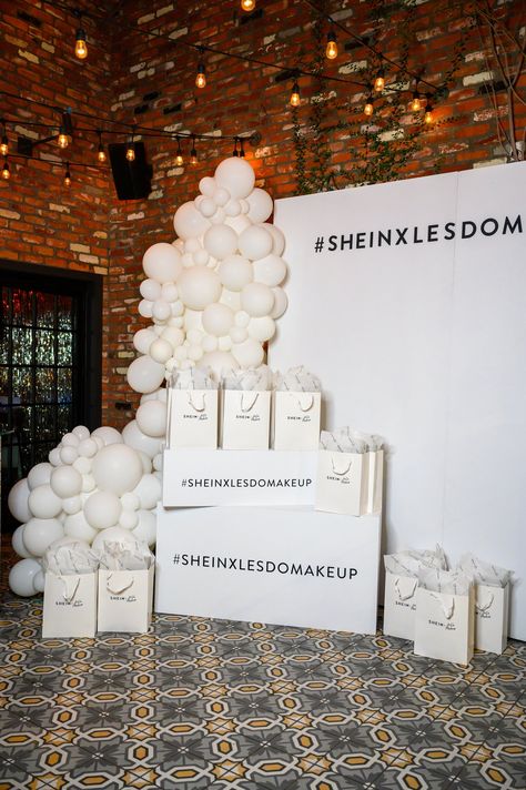 Shein x Les Do Makeup Lorvae Launch Party, Hair Launch Party Ideas, Grand Opening Event Launch Party, Small Launch Party Ideas, Business Launch Party Ideas Events, Launch Party Gift Bags, Medspa Launch Party, Beauty Launch Party, Launch Party Outfit Ideas