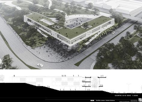 Educational Civic Forum | illustrarch Facade Architecture Design, Forums Design, Main Idea, Student Project, Building Facade, Facade Architecture, Facade Design, Social Interaction, Building Design