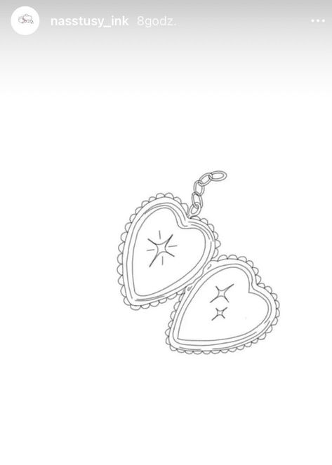 Heart Locket Tattoo Stencil, Locket Tattoos Simple, Heart Locket Tattoo Simple, Locket Heart Tattoo, Traditional Locket Tattoo, Open Locket Tattoo, Heart Necklace Tattoo, Heart Locket Drawing, Locket Drawing