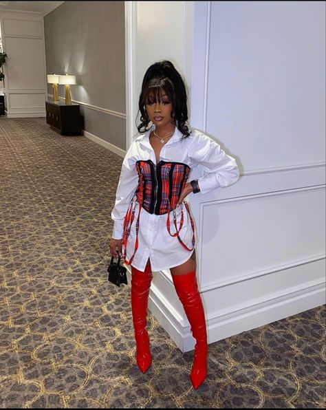 Corset Valentines Day Outfit, Corset Outfits Black Women, Birthday Outfit Corset, Baddie Corset Outfit, Baddie Birthday Outfit Winter, Baddie Valentines Day Outfit, Winter Shein Outfits, Valentine's Day Outfit For Women, Valentines Day Outfits Black Women