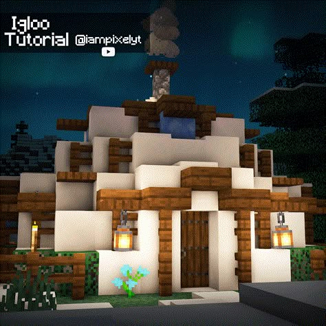 Tutorial on my YT page :) Igloo House Minecraft, Minecraft Igloo Ideas, Winter Build Minecraft, Snow Base Minecraft, Minecraft Igloo, Minecraft Snow Village, Minecraft Ice Builds, Snow Minecraft, Igloo Village