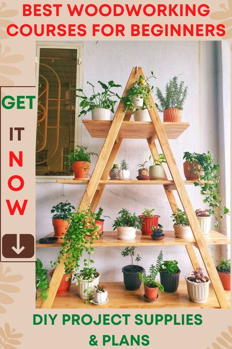 Profitable Woodworking Projects, نباتات منزلية, My Plant, Wood Projects For Beginners, Plant Shelf, Villa Plan, Easy Wood Projects, House Plants Decor, Wooden Shelf