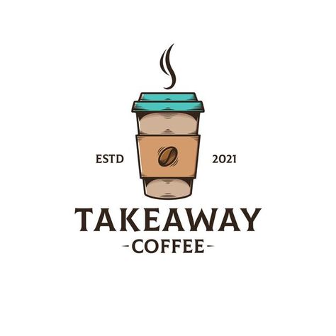 Takeaway coffee logo template isolated o... | Premium Vector #Freepik #vector #logo #coffee #cup #mug Minimalist Coffee Logo, Mug Logo Design, Logo Coffee Design, Eco Coffee Cup, Coffee Cup Logo, Coffee Cup Illustration, Coffee Logo Design, Cafe Logos, Mug Logo