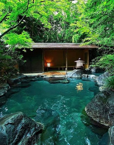 Shuzenji hot springs in Japan. (Not my pic, from FB. No photographer listed) Japanese Spa, Onsen Japan, Small Backyard Landscaping Designs, Japanese Onsen, Japanese Hot Springs, Japanese Bath, Diy Pallet Furniture Outdoor, Outdoor Furniture Plans, Dream Pools