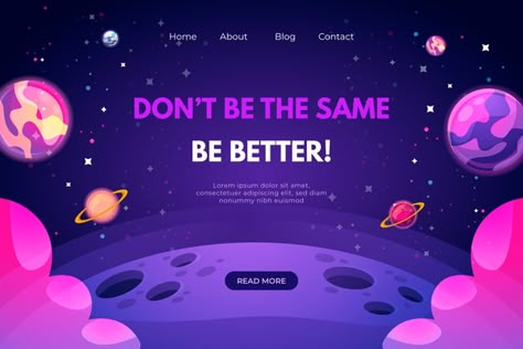 Desain Ux, Design Sites, Desain Buklet, Ui Ux 디자인, Desain Editorial, Space Games, Landing Page Template, Web Layout, Space Theme