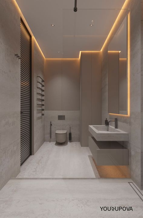 S028 on Behance Bathroom Recessed Lighting, Pop Ceiling Design, Washroom Design, Ceiling Design Modern, Ceiling Design Bedroom, Bathroom Ceiling, Bathroom Design Inspiration, Bathroom Design Decor, Toilet Design