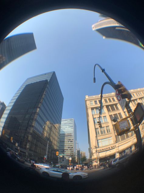 #city #cityscape #fisheye #streetwear #streetphotography #vancouver #downtown #aesthetic Setting Photography, Downtown Aesthetic, Art References, Street Photography, Cityscape, Vancouver, Landscape Photography, Art Reference, Photography