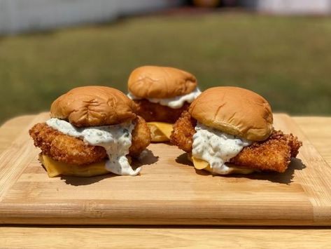 Miss Brown's Fish Fillet Sandwich - Recipe From Food Network: Delicious Miss Brown | Cooking with Ma!: S0, Ep4 | Food Network Chefs Stars, Fish Fillet Sandwich, Delicious Miss Brown, Kardea Brown, Recipe Sandwich, Fish Fillet Recipe, Brown Food, Homemade Tartar Sauce, Brown Recipe