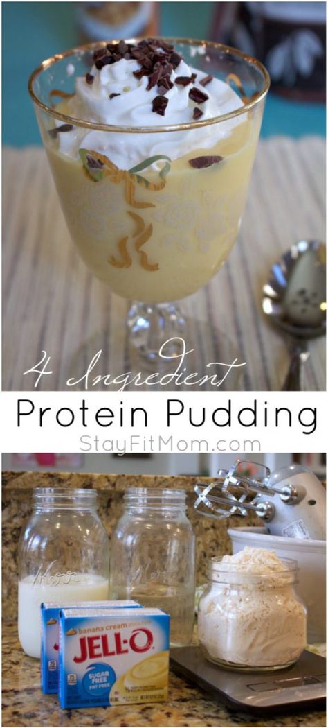 Protein Pudding2 Protein Powder Pudding Recipe, Protein Pudding Recipe, Pudding Popsicles, Pancakes Low Carb, Stay Fit Mom, High Protein Desserts, Sugar Free Pudding, Cheesecake Pudding, Pudding Pies