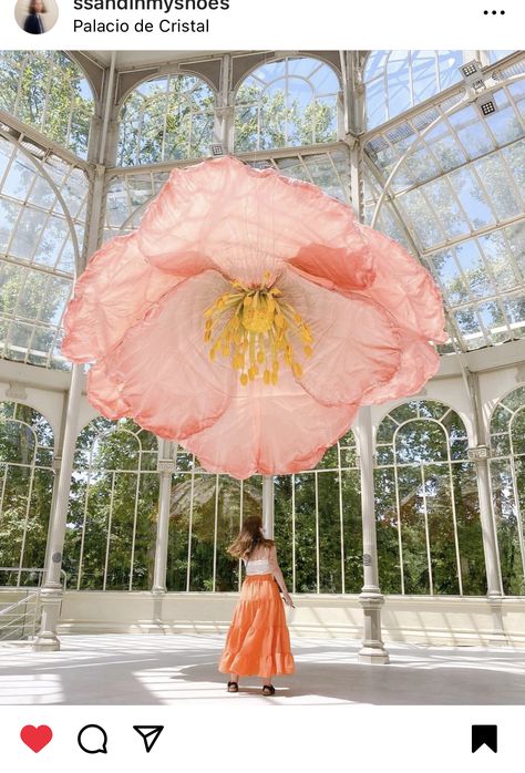 Giant Flower Installation, Champagne Poetry, Hanging Art Installation, Spring Installation, Flower Lamp Shade, Giant Roses, Floating Garden, Dress Shops, Place Making