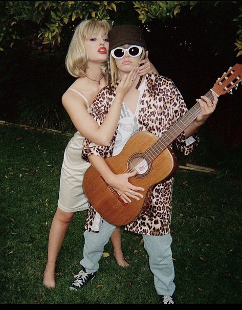 Rock Star Couples Costume, Rockstar Couples Costumes, Rock Couple Costume, Kurt And Courtney Costume, Courtney Love Costume, 80s Rock Couple Costume, Partner Costumes Couple, Kurt Contain And Courtney Love Costume, Kurt Cobain And Courtney Love Costume