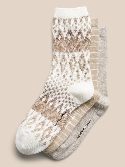 Just in time for the festive season, these soft, cotton-blend socks have a mix of timeless patterns.  Set of 3 pairs.  Above ankle height. Ankle High Socks, Fall Socks, Socks Ankle, Soft Socks, Christmas Tree Shop, Soft Sock, Fuzzy Socks, Crew Sock, Chevron Design