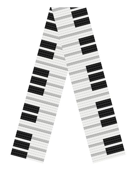 Crochet Piano, Crochet Corner To Corner, Piano Scarf, Corner To Corner Crochet Pattern, Crochet Pattern Written, C2c Crochet Pattern, C2c Graph, Black And White Words, Corner Crochet