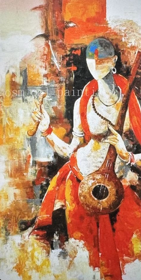 Modern Art Portrait, Arte Jazz, Famous Artists Paintings, Indian Contemporary Art, Indian Art Gallery, Contemporary Art Painting, Soyut Sanat Tabloları, Indian Folk Art, Modern Art Paintings