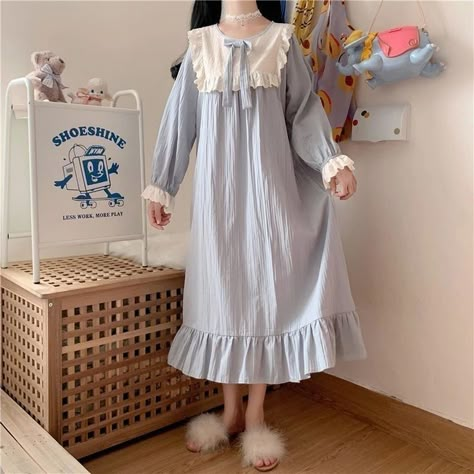 Cute Night Outfits, Ciel Black Butler, Cotton Night Dress, Pajama Fashion, Sleepwear Fashion, Cute Pajama Sets, Sleepwear Dress, Night Dress For Women, Cute Pajamas