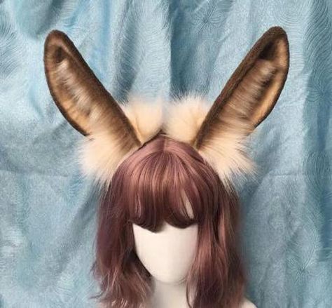 Diy Bunny Ears, Bunny Ears And Tail, Wolf Ears And Tail, Clover Hair, Grunge Dark Academia, Cat Ears And Tail, Bunny Cosplay, Ears And Tail, Wolf Ears