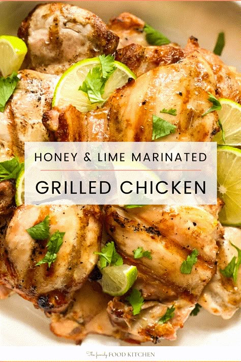 Succulent, juicy chicken in a sweet and citrusy marinade - these Honey Lime Grilled Chicken Thighs are perfect for any summer backyard BBQ. They're so easy they practically grill themselves. But don’t worry if you’re not into BBQing there are oven directions too! Honey Marinade For Chicken, Summer Grilled Chicken, Lime Grilled Chicken, Bbq Chicken Marinade, Lime Marinade For Chicken, Bbq Chicken Thighs, Grilled Chicken Marinade, Honey Lime Chicken, Grilled Chicken Thighs