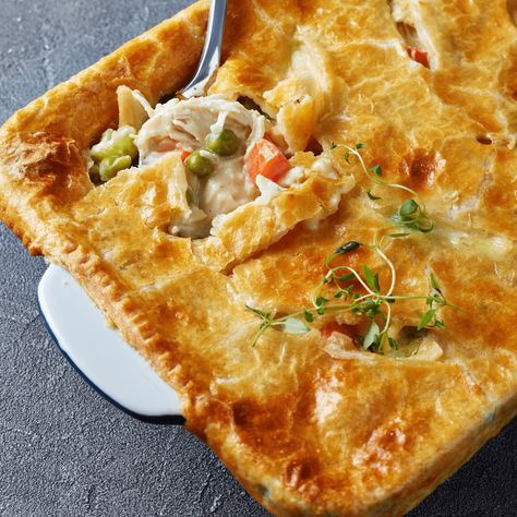 Hi Ken Pot Pie, Chicken Pot Pie With Puff Pastry Top, Unbelievable Chicken, Recipe For Chicken Pot Pie, Super Easy Casseroles, Chicken Casserole Recipes, Pot Pie Casserole, Chicken Pot Pie Casserole, Homemade Chicken Pot Pie