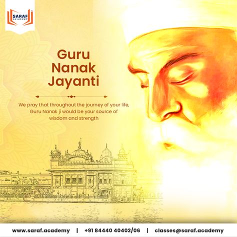 This Guru Nanak Jayanti, Saraf Academy joins in celebrating the birth of Guru Nanak, the visionary who preached love, unity, and enlightenment. 🙏💫 Visit our website: www.saraf.academy Visit our YouTube channel: https://www.youtube.com/@PrakashSarafOfficial/videos Book your FREE counselling today: https://saraf.academy/book-1-to-1-counselling/ Connect with us: +91 84440 40402/06 Guru Nanak, Guru Nanak Ji, Guru Nanak Jayanti, Social Media Design Graphics, Book 1, Social Media Design, Social Media, Graphic Design, Celebrities