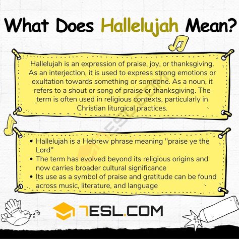 Hallelujah Meaning, Jesus Facts, Phrase Meaning, Hebrew Bible, Praise Songs, The Meaning, Bible Quotes, Bible Verse, Bible Verses