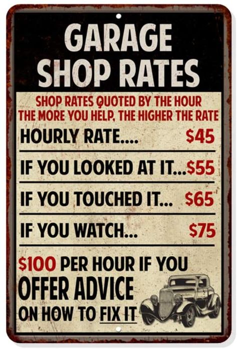 Amazon.com: Shop Rates Sign Garage Rustic Wall Décor Mechanic Signs Pops Decorations Mechanics Automotive Man Cave Bar Tin Vintage Mancave Car Funny Retro Plaque Dads Gift 8 x 12 High Gloss Metal 208120068019: Office Products Mechanic Signs, Car Funny, Man Cave Bar, Rustic Wall, Man Cave, Garage, Tin, Signs