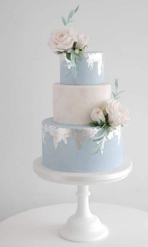 ❤️ 20 Dusty Blue Wedding Cake Ideas 2023 | Colors for Wedding Blush Centerpiece, Blush Wedding Cakes, Spring Wedding Cake, White Bridal Gown, Romantic Wedding Cake, Tiered Cake, Wedding Cakes Blue, Amazing Wedding Cakes, Scott Mccall