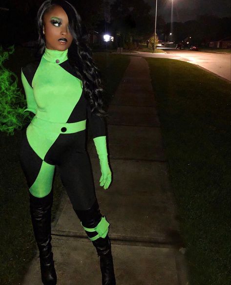 Shego Halloween, Shego Halloween Costume, Jumpsuit With Gloves, Shego Costume, Pretty Halloween Costumes, Clubbing Outfits, Bodysuit Jumpsuit, Leg Bag, Halloween Costume Outfits