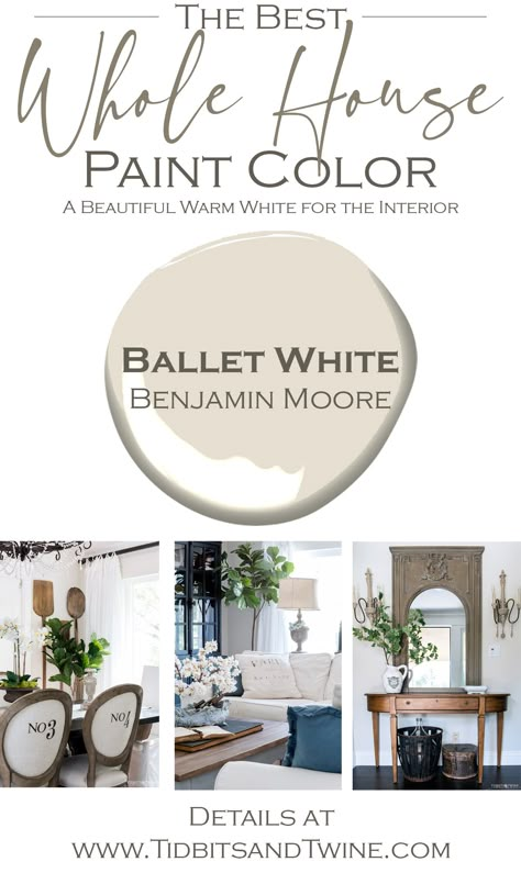 Bedroom Wall Color Combination Ideas, Wall Color Combination Ideas, Benjamin Moore Ballet White, Ballet White Benjamin Moore, Ballet White, Wall Color Combination, Farmhouse Paint Colors, Paint Color Inspiration, Off White Paints